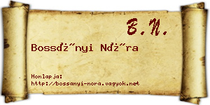 Bossányi Nóra névjegykártya