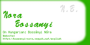 nora bossanyi business card