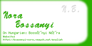 nora bossanyi business card